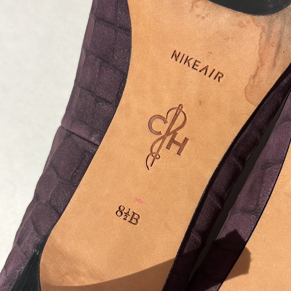 Cole Haan x Nike Air sz 8.5 shoes dark aubergine purple Lainey suede heels pumps - Picture 10 of 11